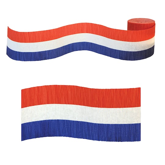 Beistle 30ft. Patriotic Crepe Streamers, 3ct.